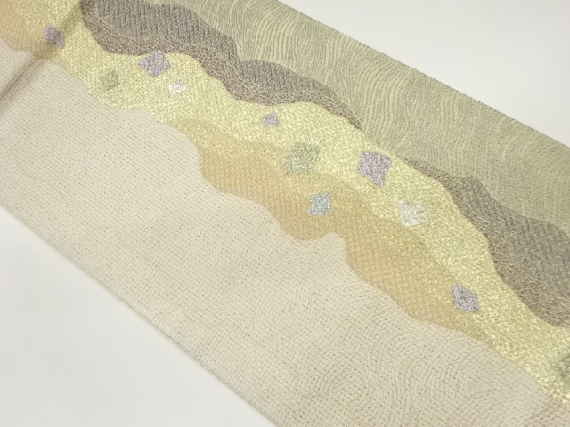 JAPANESE FUKURO OBI / PULP CLOTH / WOVEN SHIKISHI PATTERN